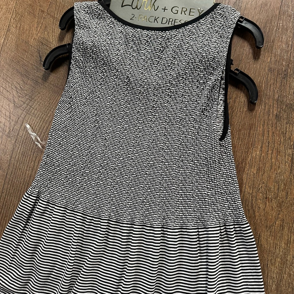 Women's Lark + Grey Black and White Striped Maxi Dress - Picture 10 of 12